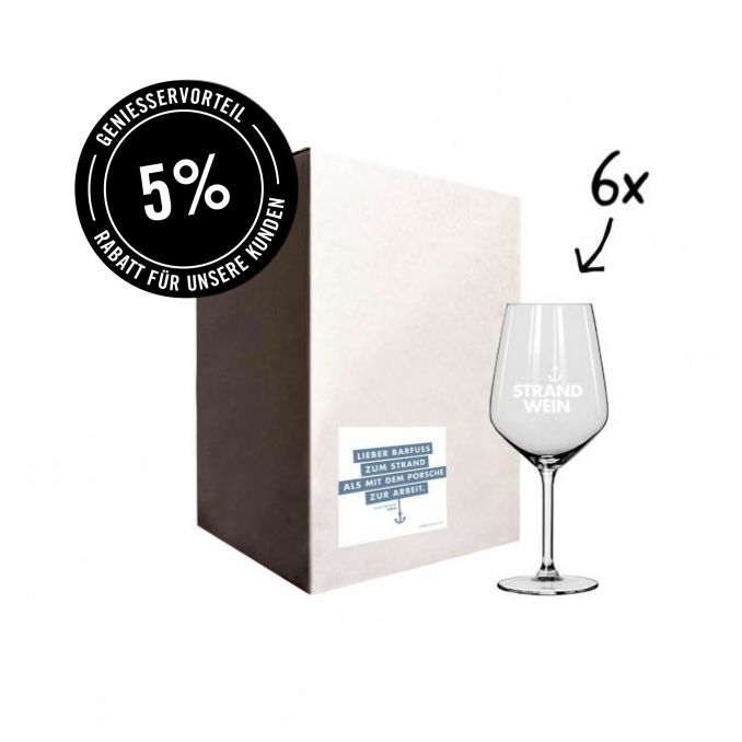 6 x Strandwein Glas