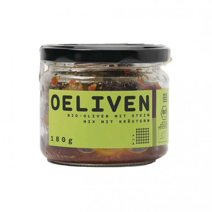Kalamata mit Kräutern