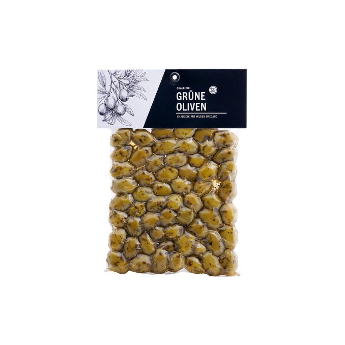 Grüne Oliven Oregano